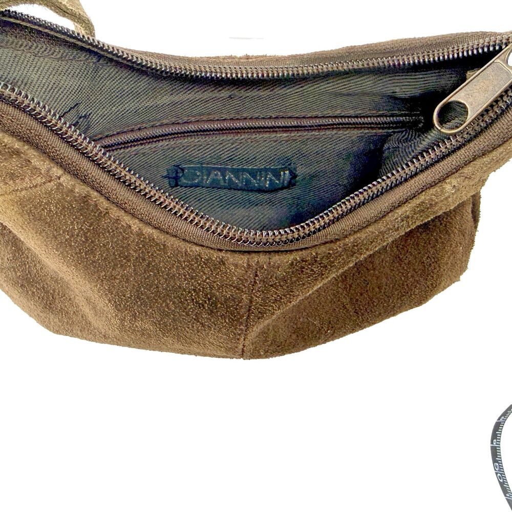 GIANNI Brown Suede Fringe Shoulder Bag Boho Western Cowgirl Pocketbook Purse - Picture 5 of 8